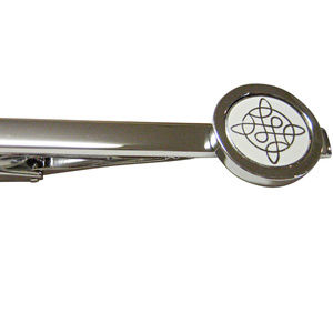 Silver Toned Celtic Design Square Tie Clip